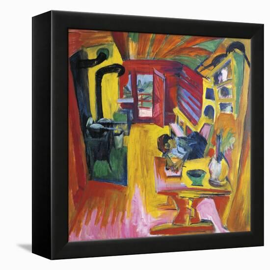 Kitchen of Mountain Cabin-Ernst Ludwig Kirchner-Framed Premier Image Canvas