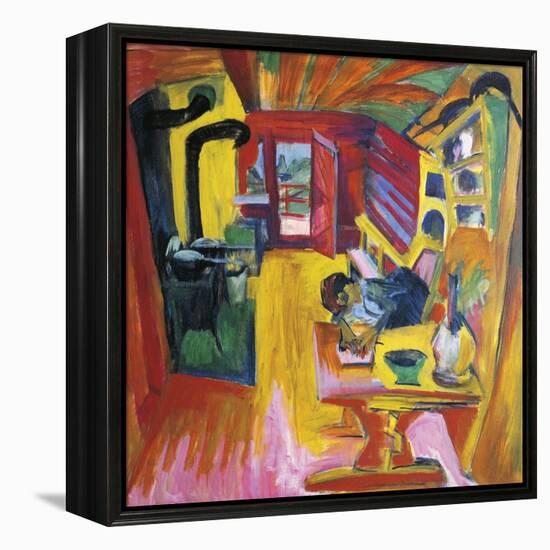 Kitchen of Mountain Cabin-Ernst Ludwig Kirchner-Framed Premier Image Canvas