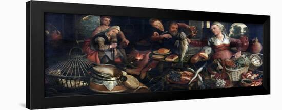 Kitchen Scene, Pieter Aertsen-Pieter Aertsen-Framed Art Print