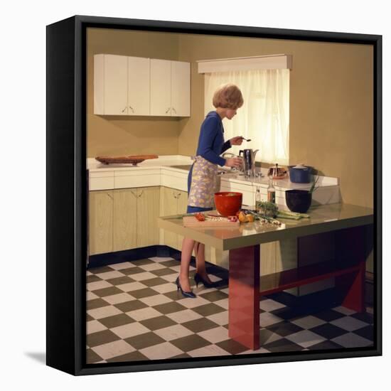 Kitchen Scene, Warwick, Warwickshire, 1966-Michael Walters-Framed Stretched Canvas