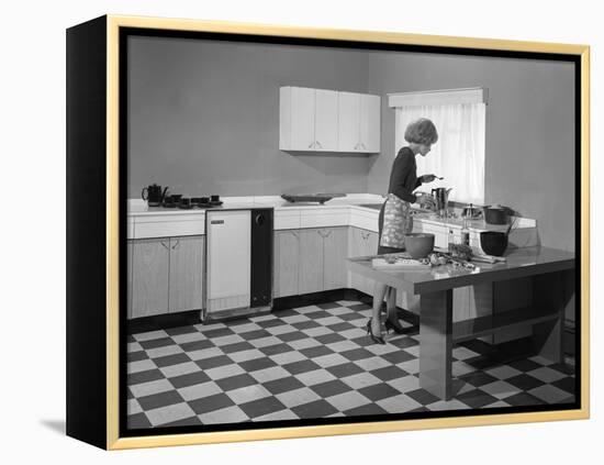 Kitchen Scene, Warwick, Warwickshire, 1966-Michael Walters-Framed Premier Image Canvas