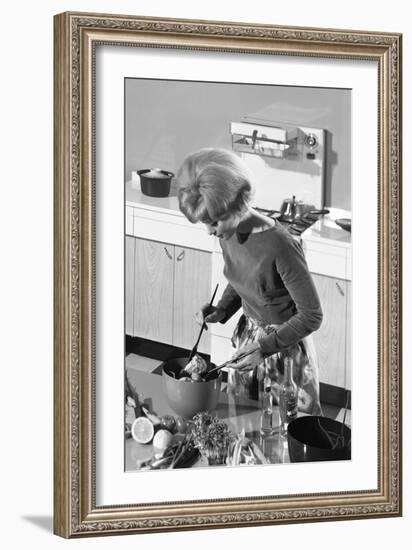 Kitchen Scene, Warwick, Warwickshire, 1966-Michael Walters-Framed Photographic Print