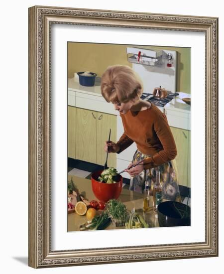 Kitchen Scene, Warwick, Warwickshire, 1966-Michael Walters-Framed Photographic Print