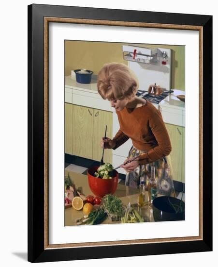 Kitchen Scene, Warwick, Warwickshire, 1966-Michael Walters-Framed Photographic Print