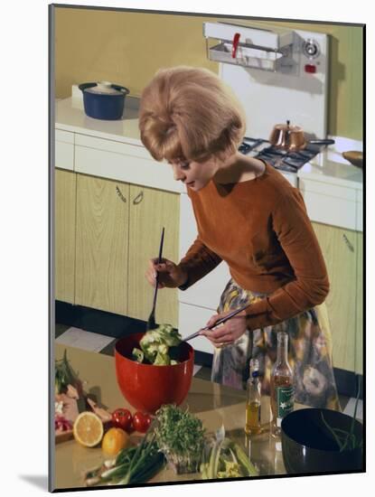 Kitchen Scene, Warwick, Warwickshire, 1966-Michael Walters-Mounted Photographic Print