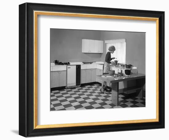 Kitchen Scene, Warwick, Warwickshire, 1966-Michael Walters-Framed Photographic Print