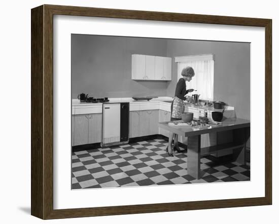 Kitchen Scene, Warwick, Warwickshire, 1966-Michael Walters-Framed Photographic Print