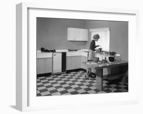 Kitchen Scene, Warwick, Warwickshire, 1966-Michael Walters-Framed Photographic Print