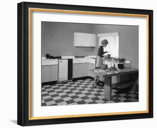 Kitchen Scene, Warwick, Warwickshire, 1966-Michael Walters-Framed Photographic Print