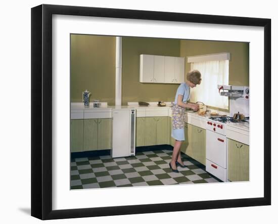 Kitchen Scene, Warwick, Warwickshire, 1966-Michael Walters-Framed Photographic Print