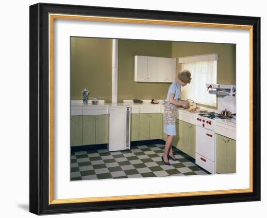 Kitchen Scene, Warwick, Warwickshire, 1966-Michael Walters-Framed Photographic Print