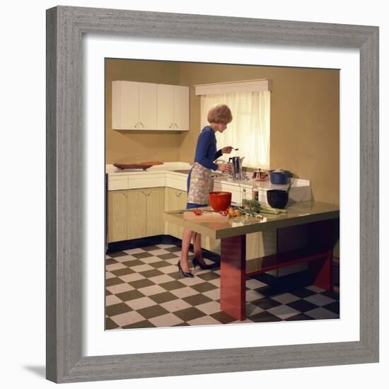 Kitchen Scene, Warwick, Warwickshire, 1966-Michael Walters-Framed Photographic Print