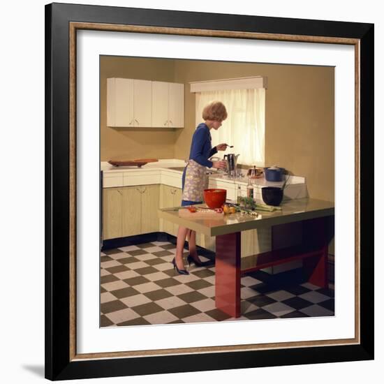 Kitchen Scene, Warwick, Warwickshire, 1966-Michael Walters-Framed Photographic Print