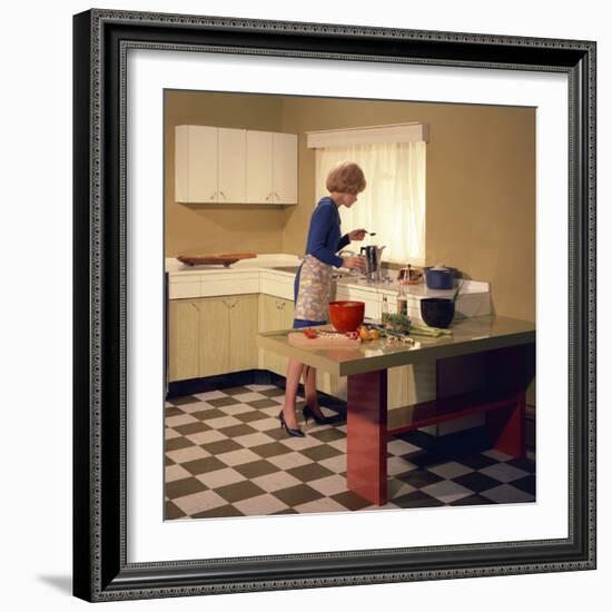 Kitchen Scene, Warwick, Warwickshire, 1966-Michael Walters-Framed Photographic Print