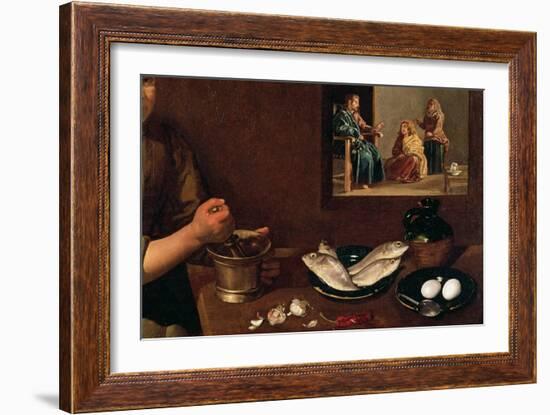 Kitchen Scene with Christ in the House of Martha and Mary-Diego Velazquez-Framed Giclee Print