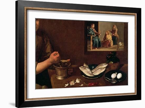 Kitchen Scene with Christ in the House of Martha and Mary-Diego Velazquez-Framed Giclee Print