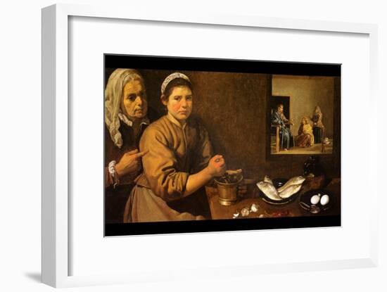 Kitchen Scene with Christ-Diego Velazquez-Framed Art Print