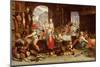 Kitchen Scene with the Parable of the Feast-Joachim Wtewael Or Utewael-Mounted Giclee Print