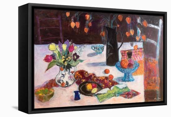 Kitchen Still Life with Chinese Lanterns, 2019 (Acrylic)-Ann Oram-Framed Premier Image Canvas