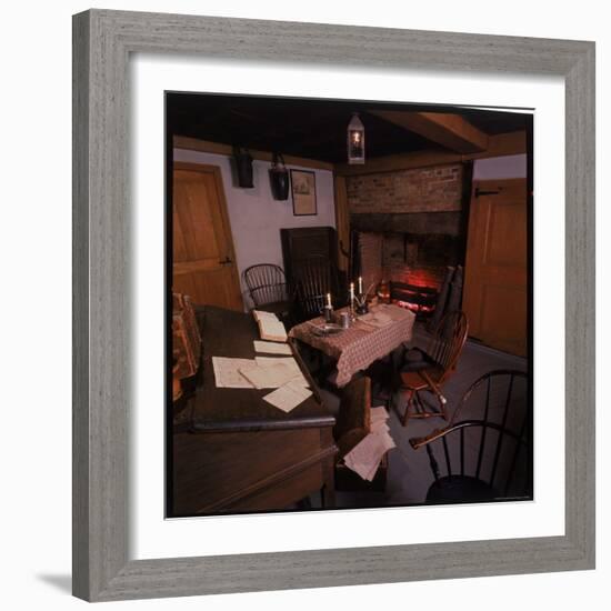 Kitchen Used by John Adams as a Law Office in His Farmhouse in Braintree, Massachusetts-Andreas Feininger-Framed Photographic Print