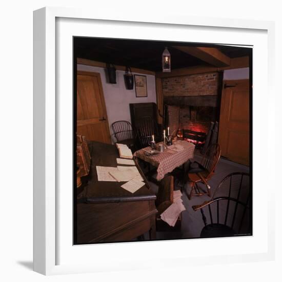 Kitchen Used by John Adams as a Law Office in His Farmhouse in Braintree, Massachusetts-Andreas Feininger-Framed Photographic Print