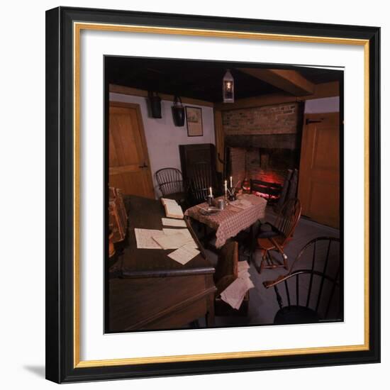 Kitchen Used by John Adams as a Law Office in His Farmhouse in Braintree, Massachusetts-Andreas Feininger-Framed Photographic Print