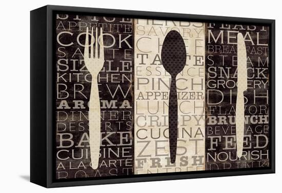 Kitchen Words Trio-Pela Design-Framed Stretched Canvas