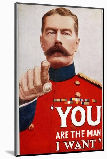 Kitchener Poster Recruitment Poster Featuring Kitchener: "You are the Man I Want"-null-Mounted Photographic Print
