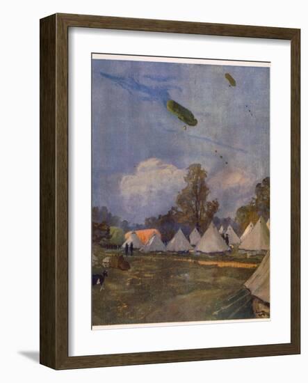 Kite Balloons, Roehampton, 1915, from British Artists at the Front, Continuation of the Western Fro-John Lavery-Framed Giclee Print