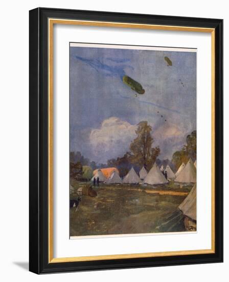 Kite Balloons, Roehampton, 1915, from British Artists at the Front, Continuation of the Western Fro-John Lavery-Framed Giclee Print