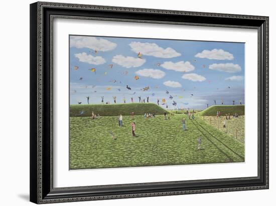 Kite Festival on Eggardon Hill, Dorset, 2007 (Oil on Canvas)-Liz Wright-Framed Giclee Print