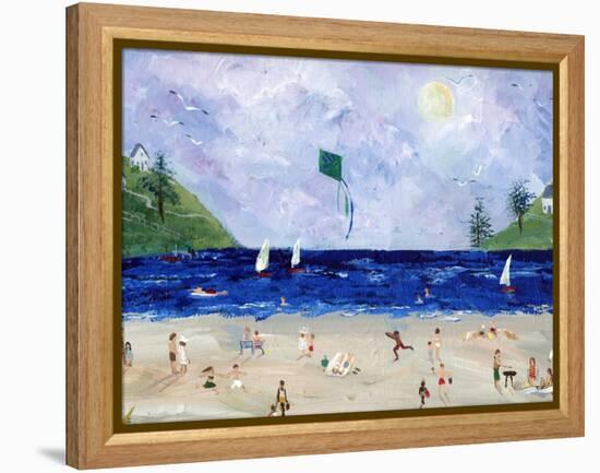 Kite Flying At The Beach-sylvia pimental-Framed Stretched Canvas