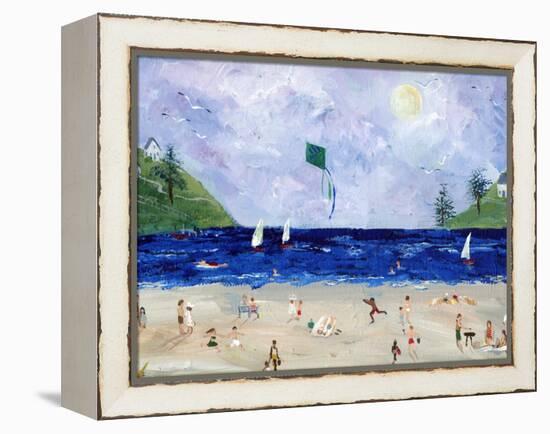 Kite Flying At The Beach-sylvia pimental-Framed Stretched Canvas