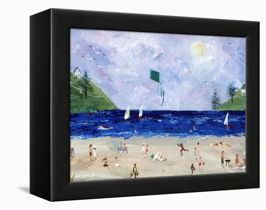 Kite Flying At The Beach-sylvia pimental-Framed Stretched Canvas