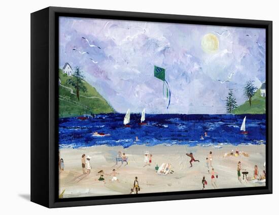 Kite Flying At The Beach-sylvia pimental-Framed Stretched Canvas