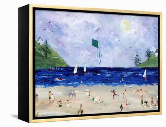 Kite Flying At The Beach-sylvia pimental-Framed Stretched Canvas