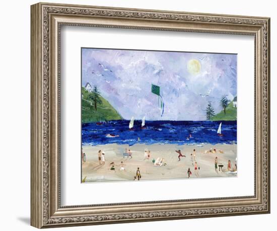 Kite Flying At The Beach-sylvia pimental-Framed Art Print