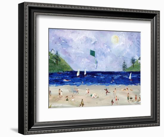 Kite Flying At The Beach-sylvia pimental-Framed Art Print