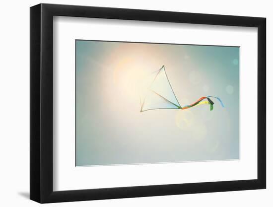 Kite Flying in the Sky. Instagram Effect-soupstock-Framed Photographic Print
