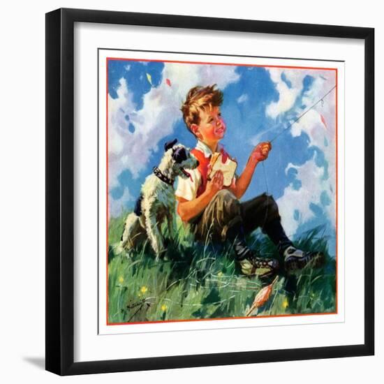 "Kite Flying,"March 1, 1935-Henry Hintermeister-Framed Giclee Print