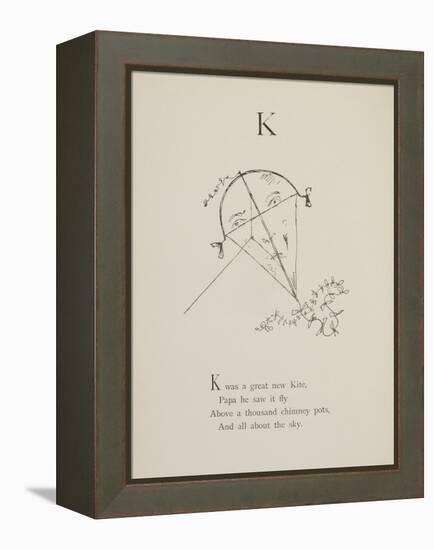 Kite Illustrations and Verses From Nonsense Alphabets Drawn and Written by Edward Lear.-Edward Lear-Framed Premier Image Canvas