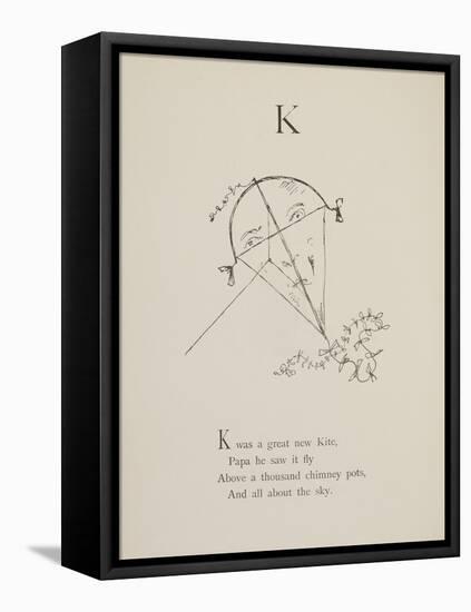 Kite Illustrations and Verses From Nonsense Alphabets Drawn and Written by Edward Lear.-Edward Lear-Framed Premier Image Canvas