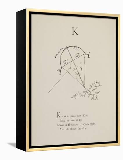 Kite Illustrations and Verses From Nonsense Alphabets Drawn and Written by Edward Lear.-Edward Lear-Framed Premier Image Canvas