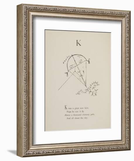 Kite Illustrations and Verses From Nonsense Alphabets Drawn and Written by Edward Lear.-Edward Lear-Framed Giclee Print