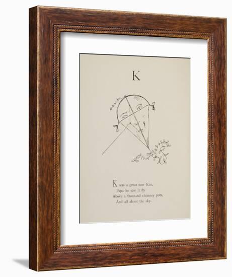 Kite Illustrations and Verses From Nonsense Alphabets Drawn and Written by Edward Lear.-Edward Lear-Framed Giclee Print