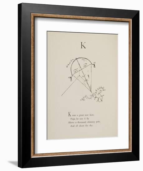 Kite Illustrations and Verses From Nonsense Alphabets Drawn and Written by Edward Lear.-Edward Lear-Framed Giclee Print