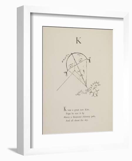 Kite Illustrations and Verses From Nonsense Alphabets Drawn and Written by Edward Lear.-Edward Lear-Framed Giclee Print