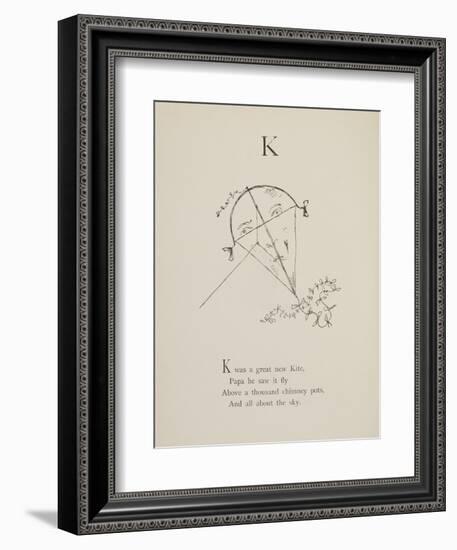 Kite Illustrations and Verses From Nonsense Alphabets Drawn and Written by Edward Lear.-Edward Lear-Framed Giclee Print