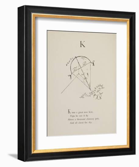 Kite Illustrations and Verses From Nonsense Alphabets Drawn and Written by Edward Lear.-Edward Lear-Framed Giclee Print