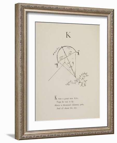 Kite Illustrations and Verses From Nonsense Alphabets Drawn and Written by Edward Lear.-Edward Lear-Framed Giclee Print